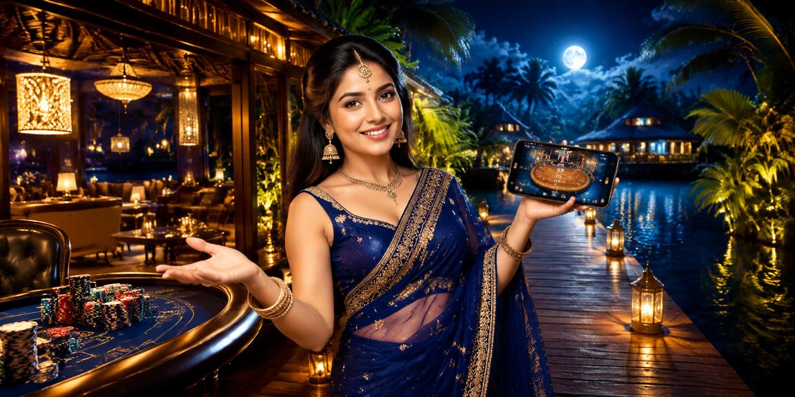 গাজীপুরে মোবাইলে ক্যাসিনো — শাড়ি পরিহিত মডেল স্মার্টফোনে গেম উপভোগ করছেন