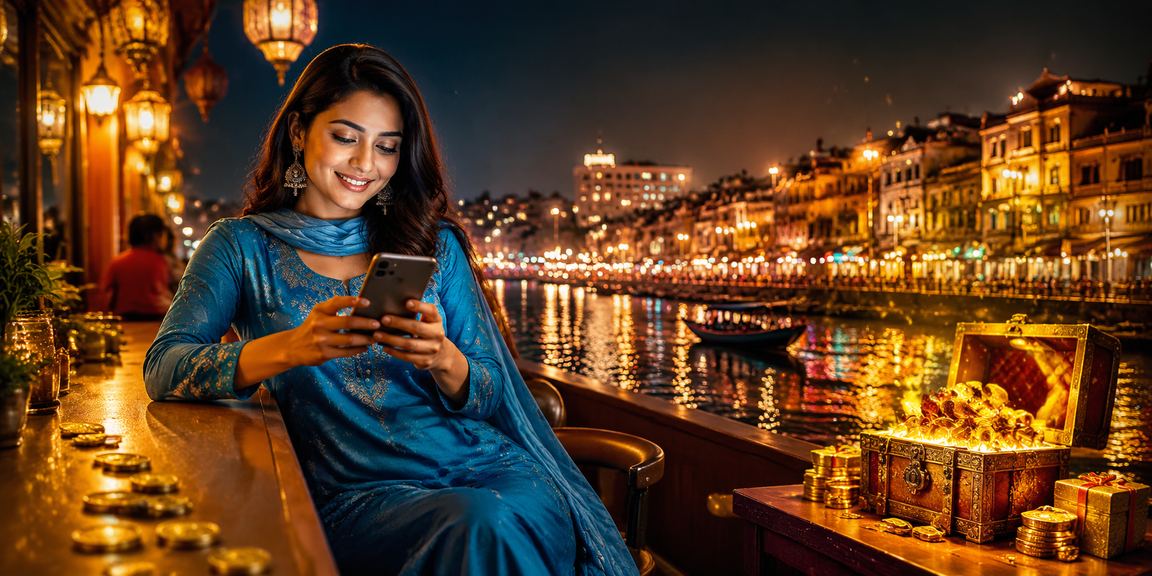 নারায়ণগঞ্জে সালোয়ার কামিজ পরিহিত নারী q77 প্ল্যাটফর্মে নিরাপদ মোবাইল পেমেন্ট করছেন