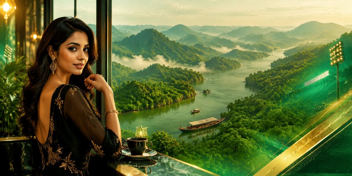 সুন্দরবন পটভূমিতে বাংলাদেশি মডেল মোবাইলে q77 প্রোমোশন অফার দেখছেন
